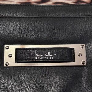 Nicole Miller Black Leather Shoulder Bag